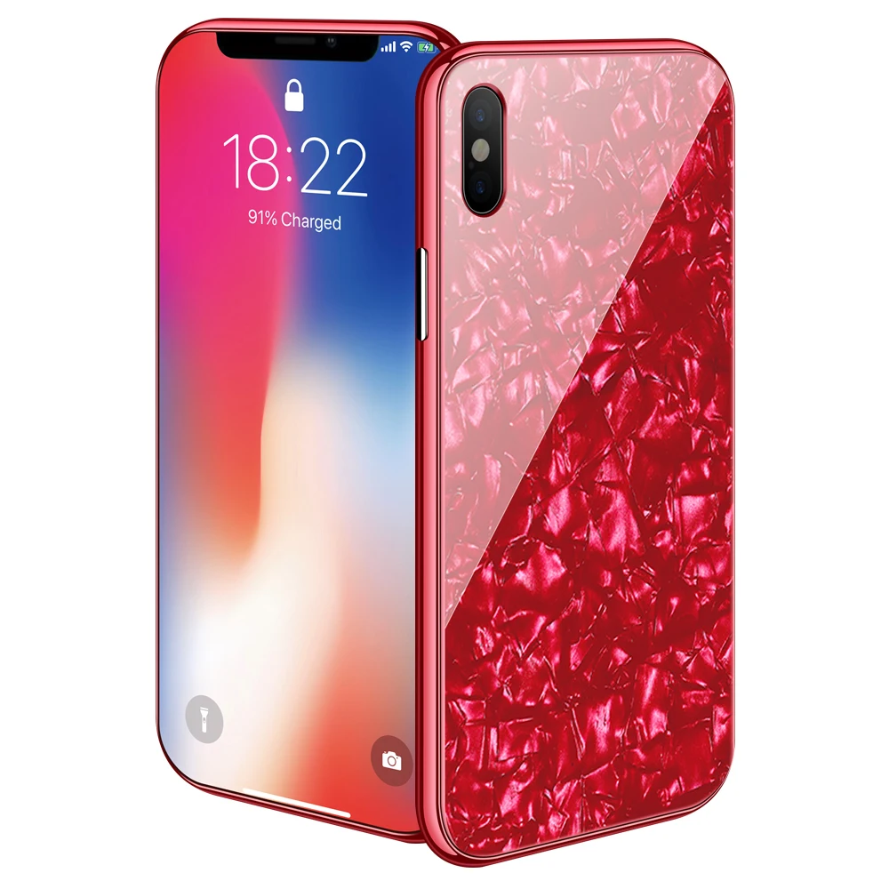 10 шт. роскошный Магнитный флип чехол для iPhone XS Max XR X 6 7 8 Plus PC Border Shell Pattern закаленное
