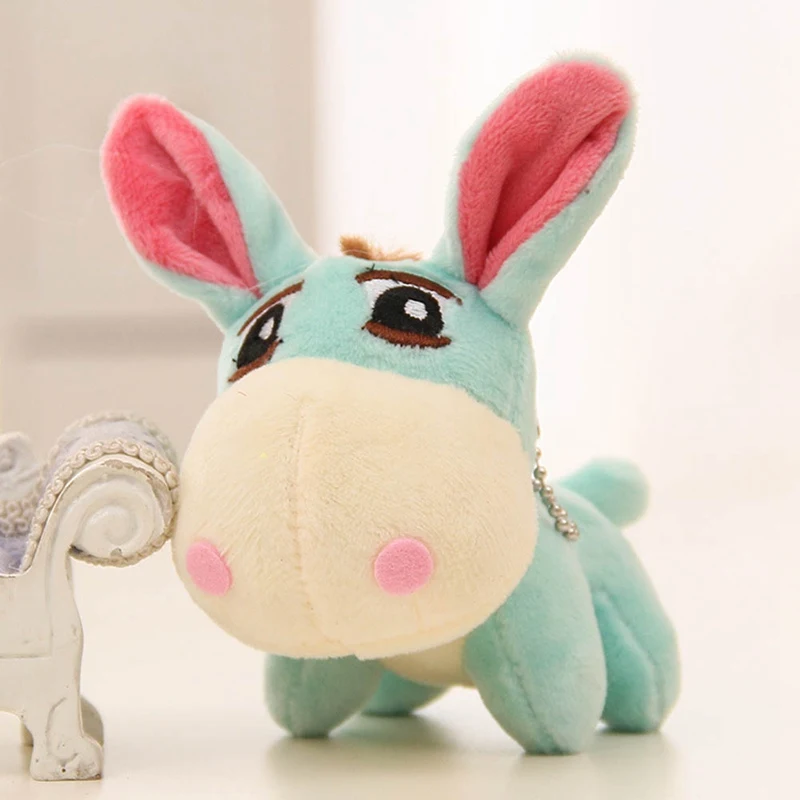 BL 12 см Kawaii маленький плюшевый Ослик Игрушки милые мини-подвески мягкие животные куклы детские игрушки подарки на день рождения сумка аксессуар - Цвет: BL