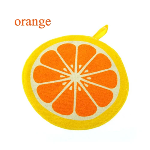 orange Подвесной фруктовый узор полотенце с героем мультфильма кухонное полотенце ткань с водопоглощающей тканью полотенце носовой платок для детей fTRQ0310 - Цвет: orange