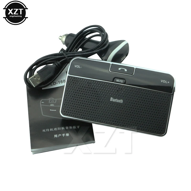 1PCS Universal Phone Speaker Bluetooth 4.0 Handsfree Music FOR Car Receiver Speakerphone 3.5mm Sun Visor Adapter laptop | Компьютеры и