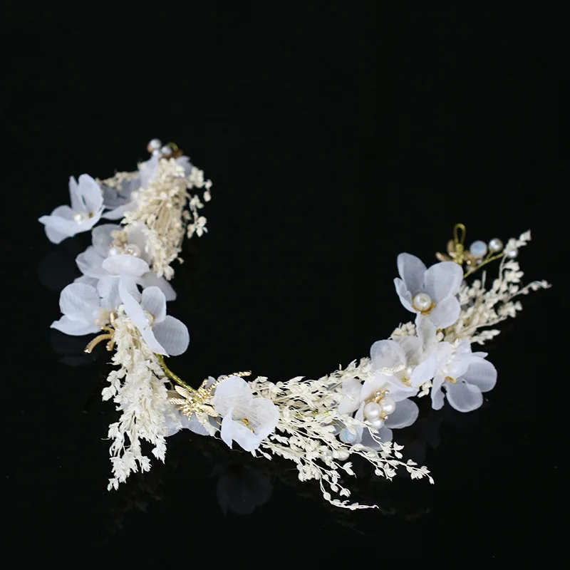 Свадебные аксессуары для волос женщин тиары с цветами девочек корона белыми