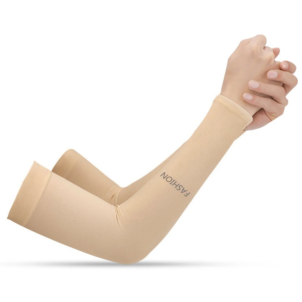 No thumb hole 1 пара охлаждающий руку рукава УФ защитная впитывающая велосипедная наручная повязка для езды на велосипеде на открытом воздухе для вождения, бега, гольфа для мужчин и женщин - Цвет: No thumb hole