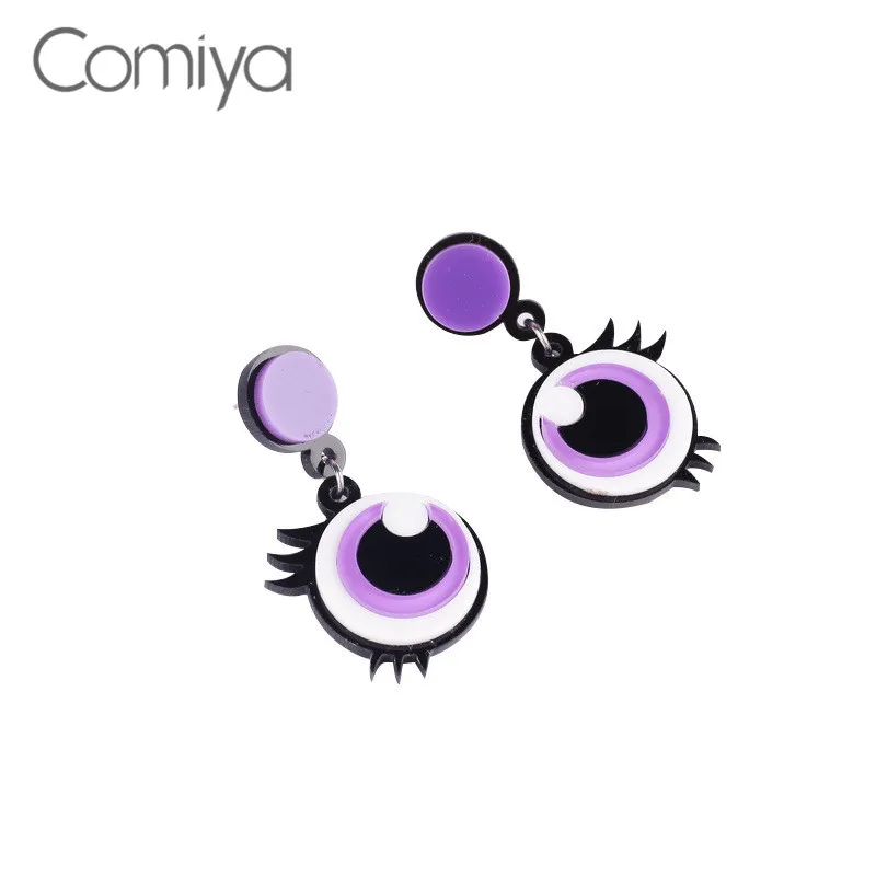 Серьги капли Comiya Gotic Длинные акриловые висячие серьги с рисунком лица и большими