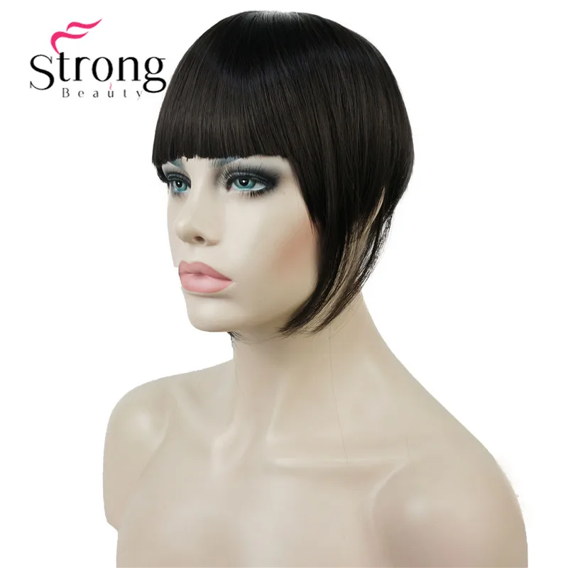 StrongBeauty, синтетические волосы, тонкие, аккуратные, воздушные челки, на заколках, с бахромой, передние волосы, Висячие челки, волосы для наращивания, шт., цвет на выбор