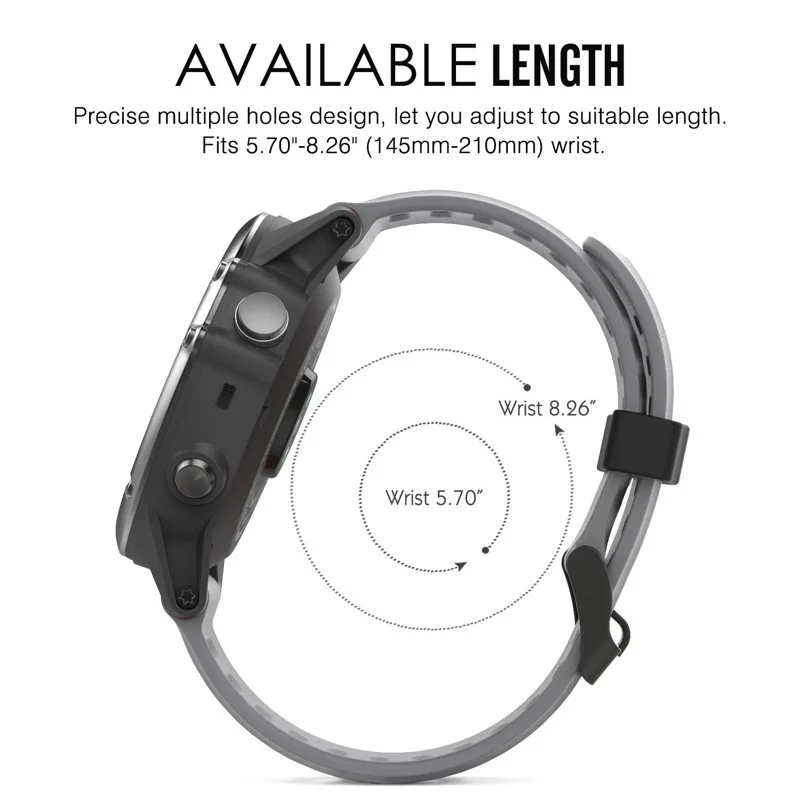 Ремешок YOOSIDE для спортивных часов мягкий силиконовый браслет Garmin Fenix 3/Fenix 3 HR/Quatix