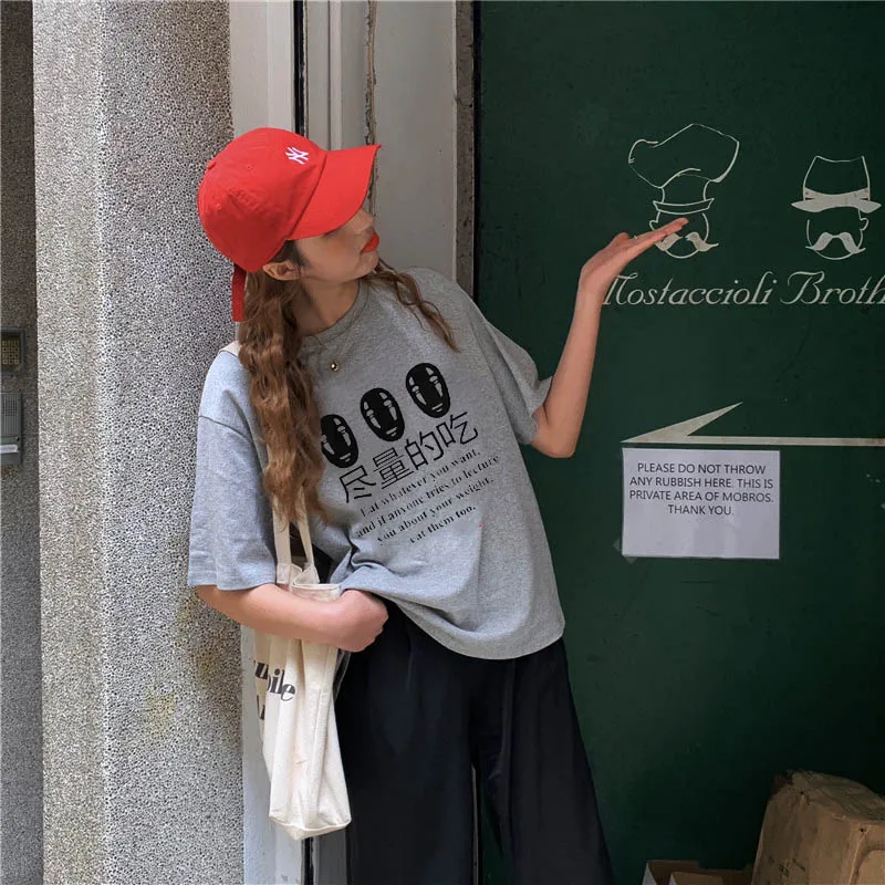 Летние милые модные женские топы Tumblr с забавными мультяшными буквами Harajuku