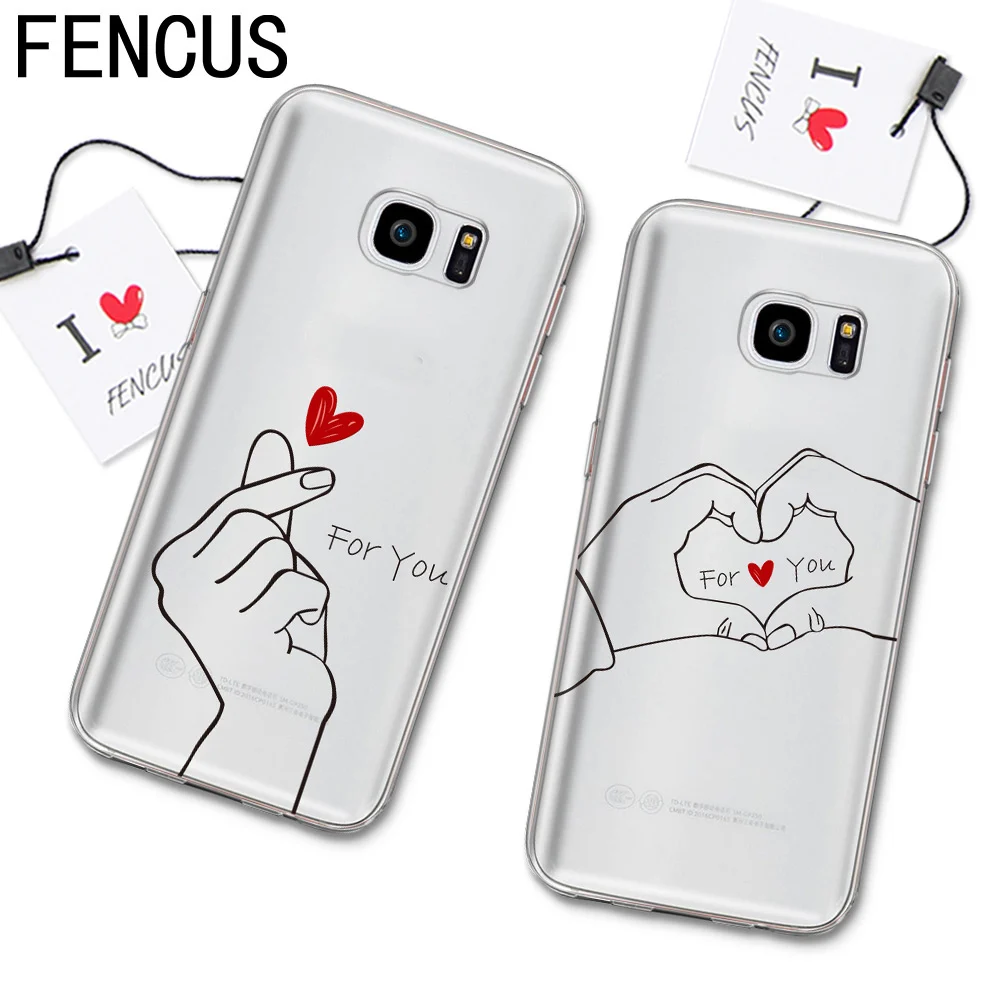 Fencus милые пары поцелуй мультфильм Телефонные Чехлы для Samsung Galaxy S5 S6 S7 край S8 плюс