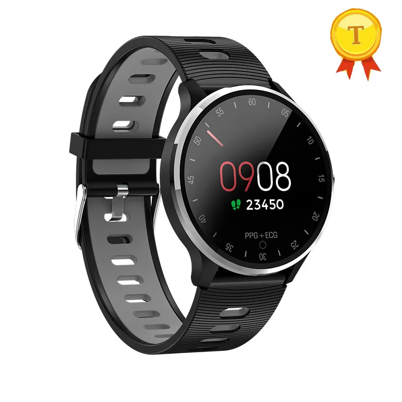 gray ECG PPG умный Браслет приборы для измерения артериального давления SpO2 часы для мужчин и женщин монитор сердечного ритма фитнес-браслет трекер активности - Цвет: gray