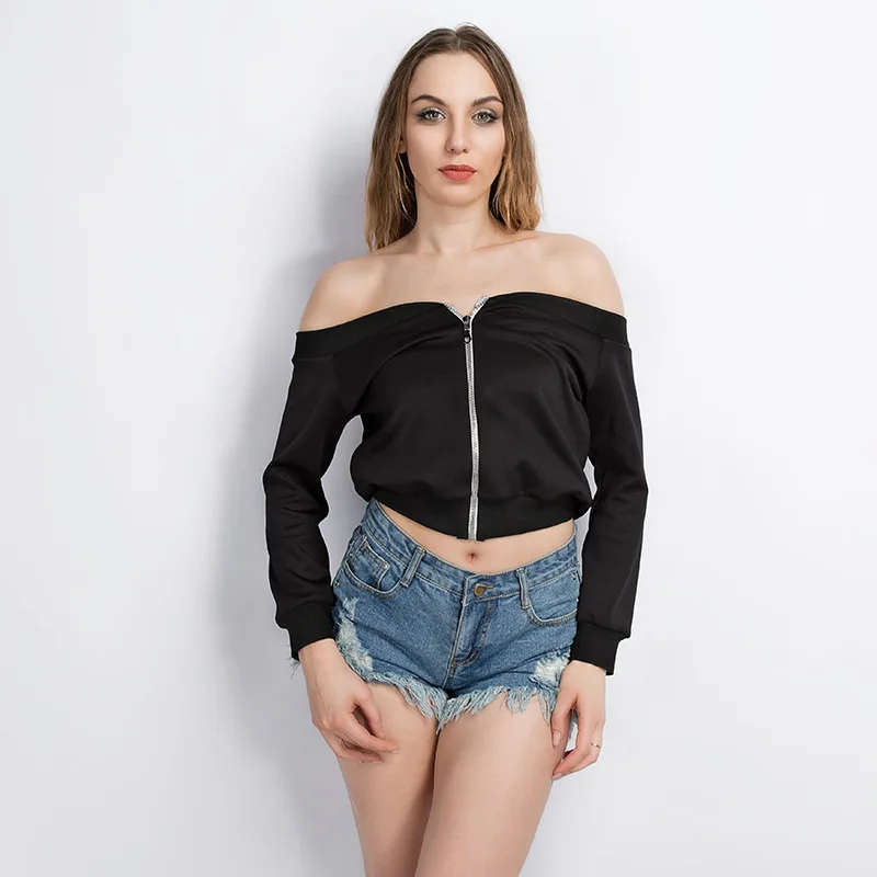 2017 Новая мода Повседневное свободная футболка Для женщин с открытыми плечами на