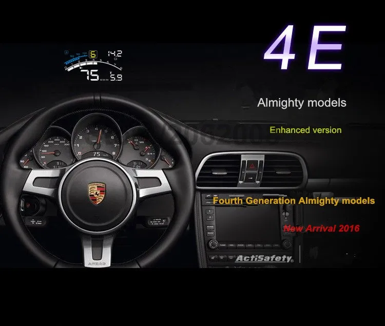 ActiSafety 4E OBDII автомобили hud Дисплей пленка 5," HUD лобовое стекло проектор OBD2 переключатель кабель Hud+ кронштейн