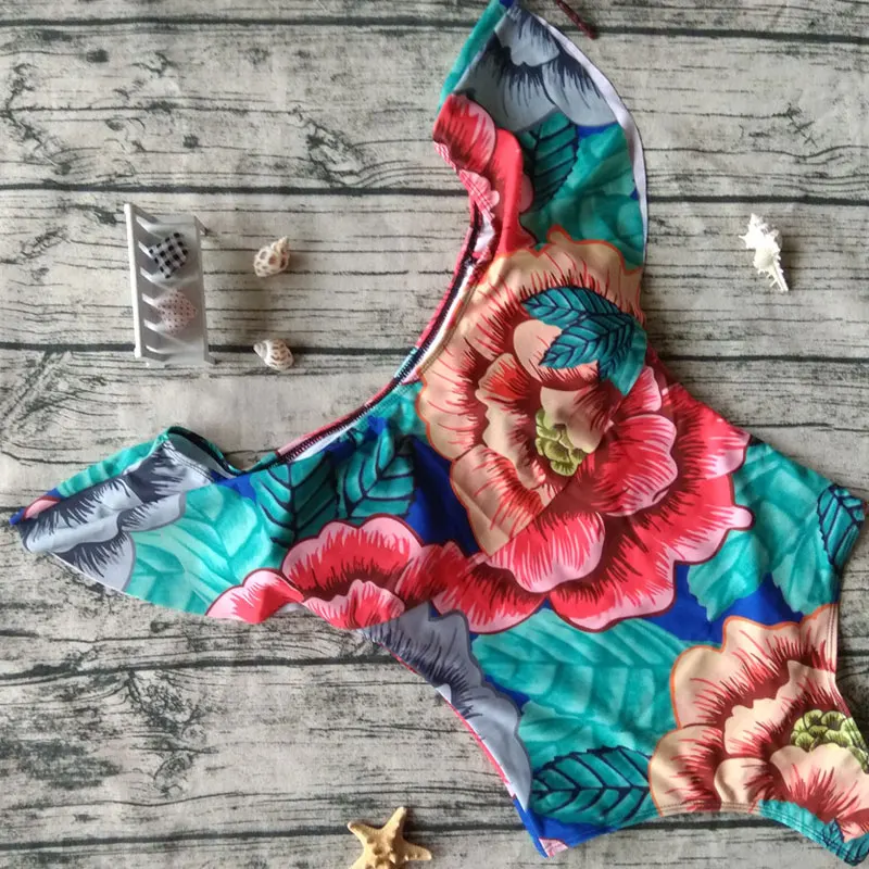 Новый с плеча Одна деталь Плавание костюм Для женщин может пляж женский Винтаж