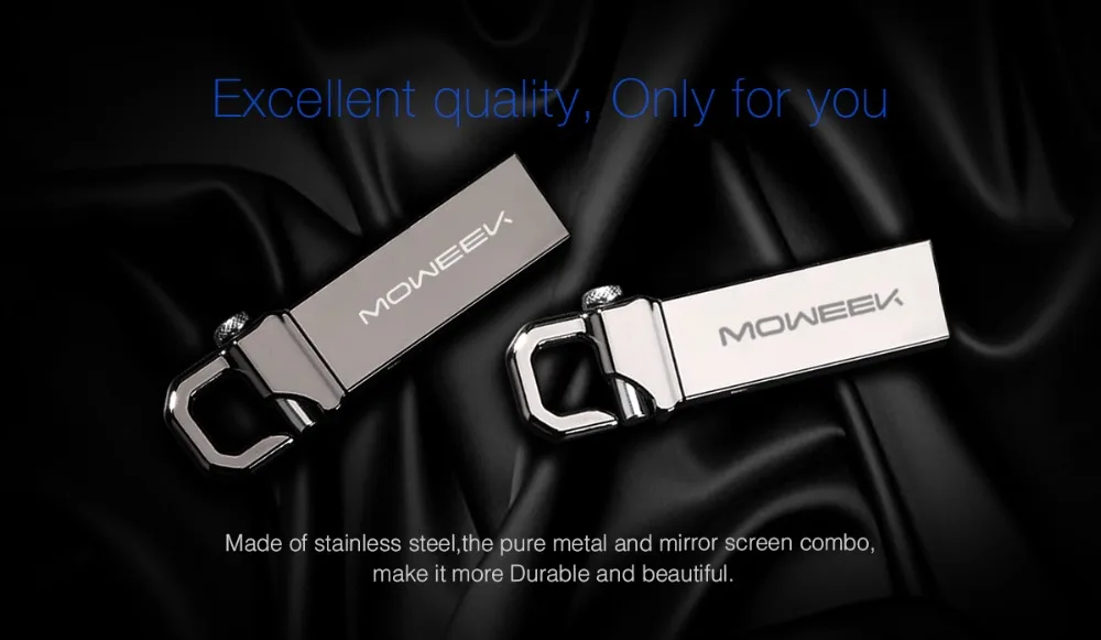 Moweek, USB флеш-накопитель, usb 2,0, реальная емкость, 8 ГБ, 16 ГБ, 32 ГБ, 64 ГБ, 128 ГБ, USB флешка, водонепроницаемая флешка, металлический ключ, флэш-диск
