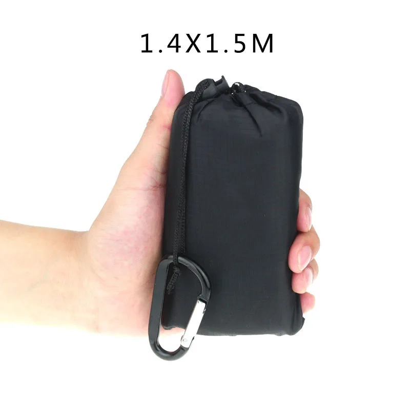 1.4x1.5M Black Стоящий Сверхлегкий походный коврик для пикника, Открытый походный пляжный водонепроницаемый портативный одеяло, складной наземный детский спальный матрас - Цвет: 1.4x1.5M Black