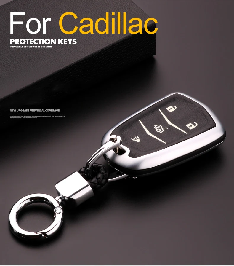 Цинковый сплав+ светящийся кожаный чехол для ключей автомобиля для Cadillac ATS CT6 CTS DTS XT5 Escalade ESV SRX STS XTS ELR