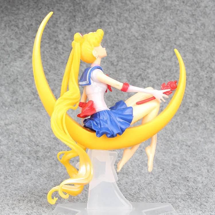 

14cm Japanese anime figure classic sailor moon sitting on the moon action figure cake decoration