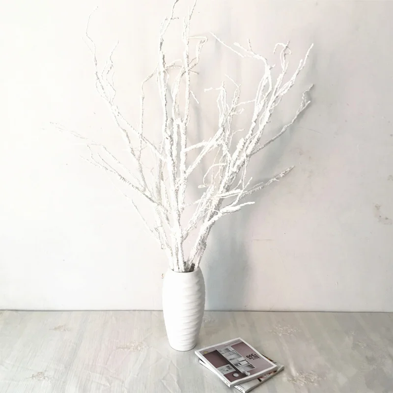 120 см большая белая высушенная ветка зеленая Рождественская декорация украшение Витрины Магазина изгиб легко произвольный изгиб