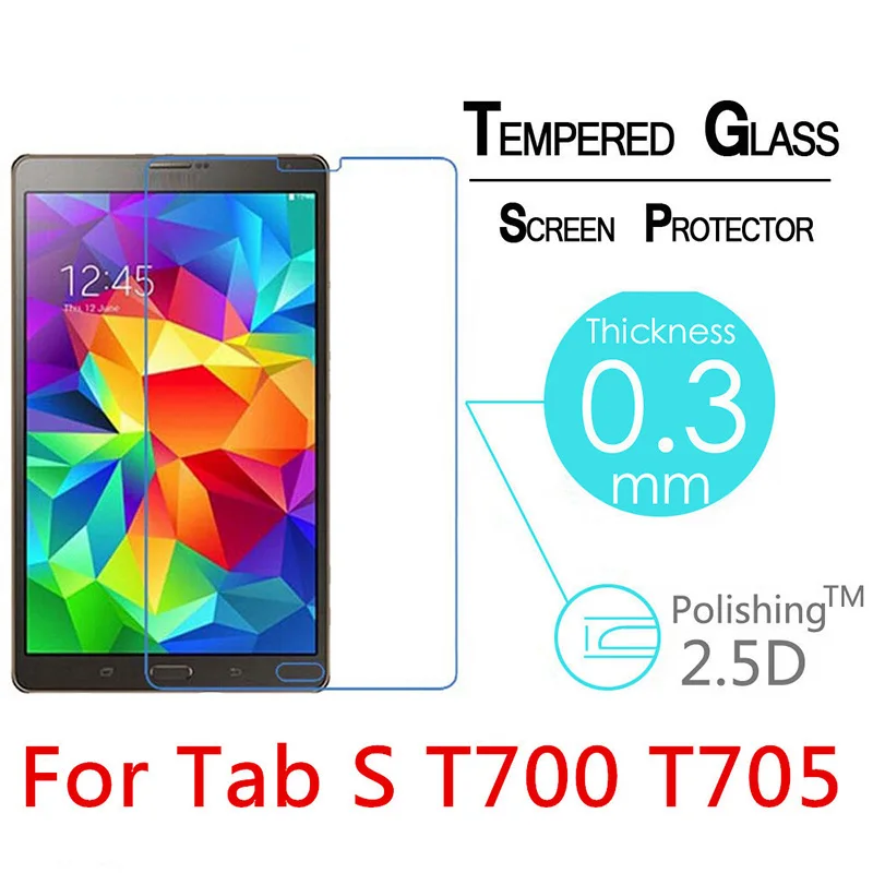 

2.5D Explosion-Proof Toughened Tempered Glass For Samsung Galaxy Tab S 8.4 T700 T705 8.4" Film Clear HD Screen Protect Cover 9H