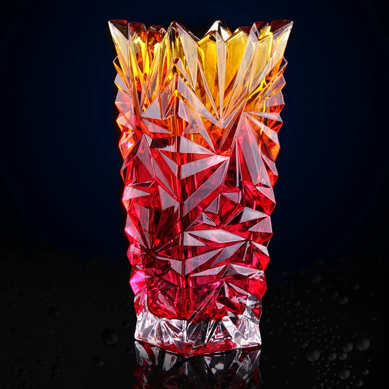 Блестящая хрустальная ваза для цветов декоративная кварцевая кластерная кувшин