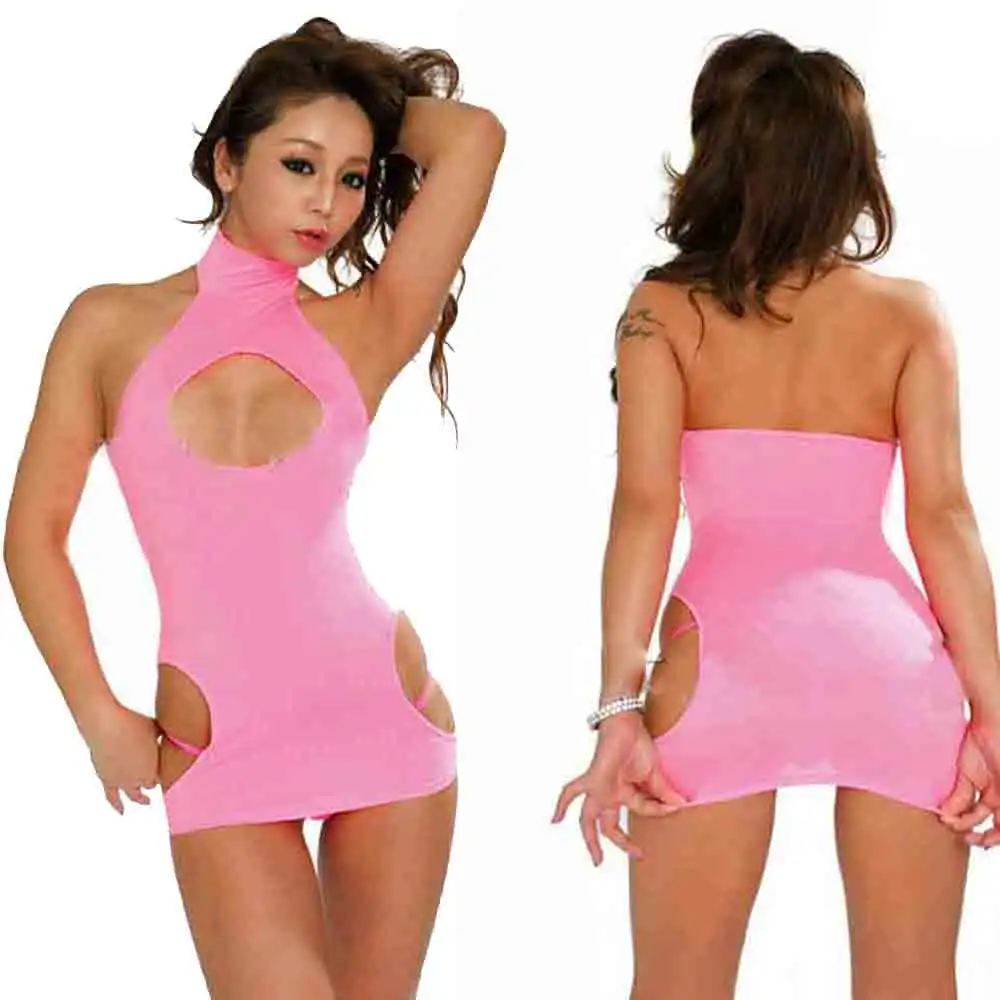 Горячее сексуальное мини-платье с высоким воротником прозрачное платье низким