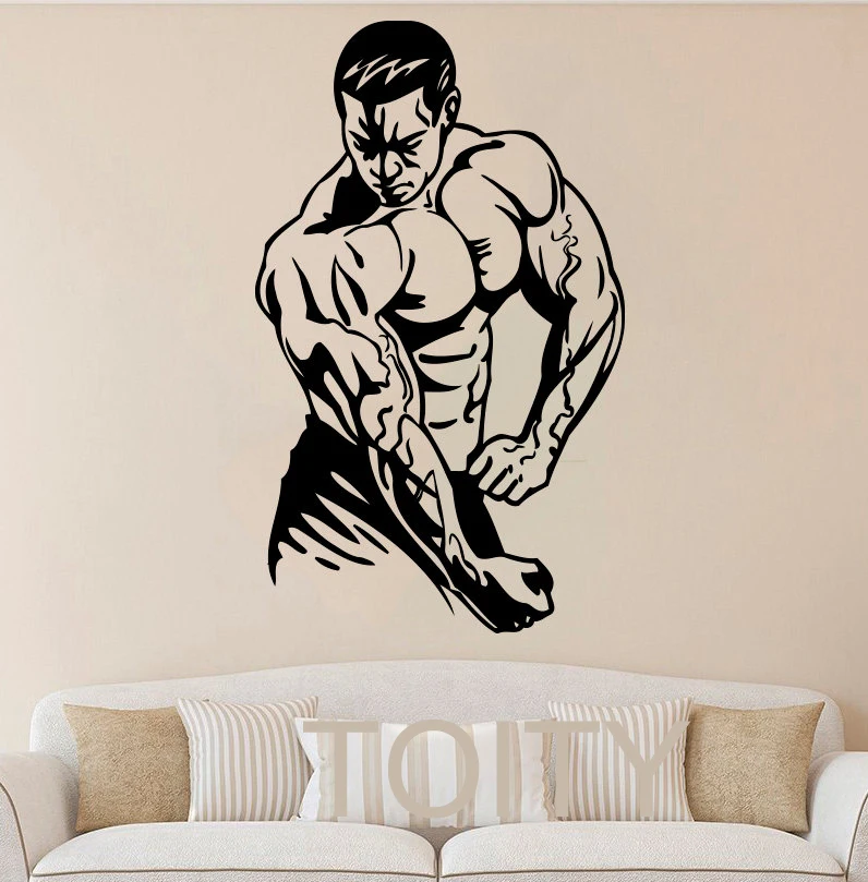 Настенные наклейки для тренажерного зала Man Бодибилдинг виниловые домашняя
