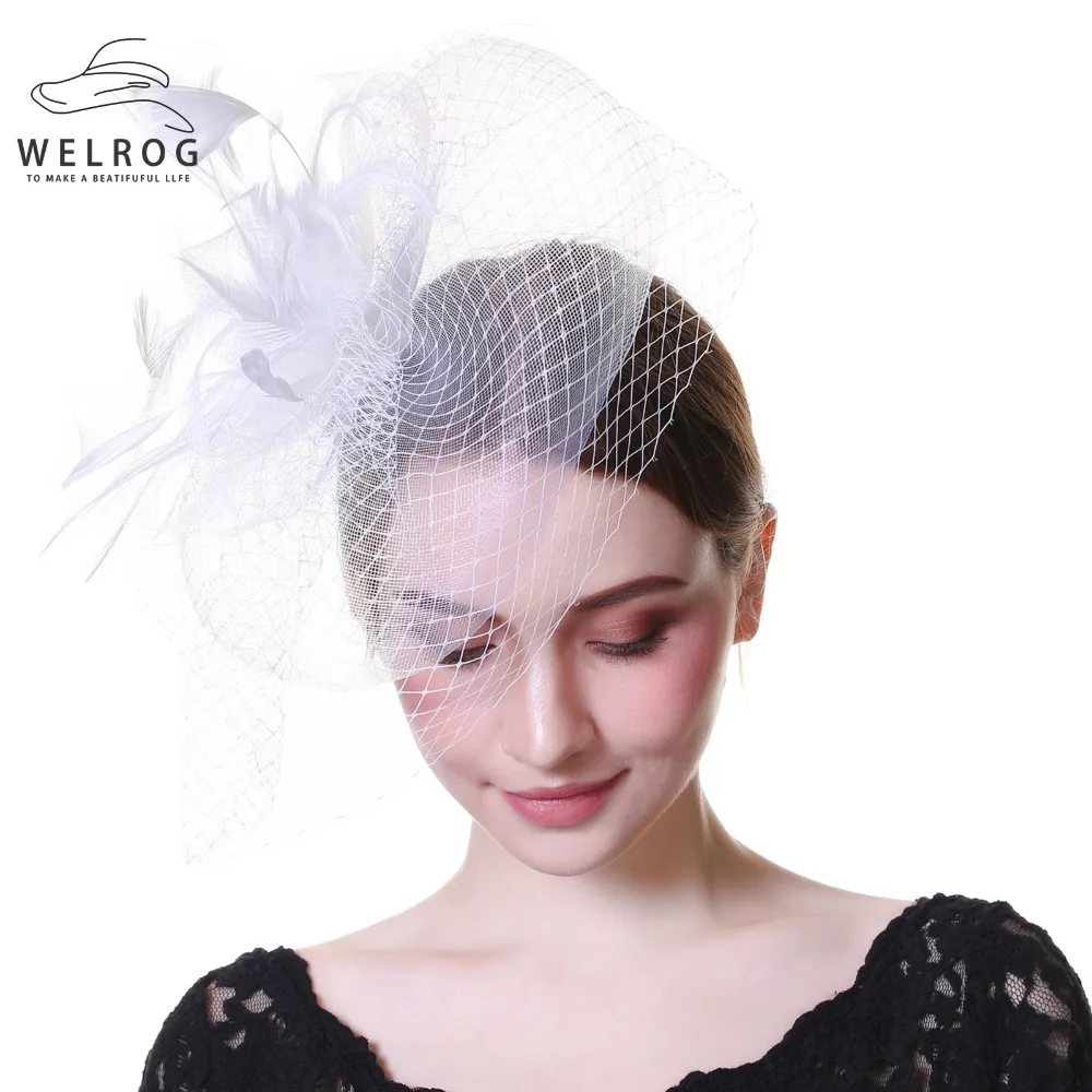 WELROG цветочные шляпы для невесты элегантная женская повязка волос свадебные