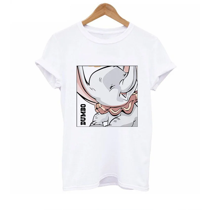 BTFCL Dumbo, женская футболка, Забавный слон, Camiseta Dumbo, футболка с принтом, женская, американская, популярная, футболка, милая, 90 s, футболка с животными