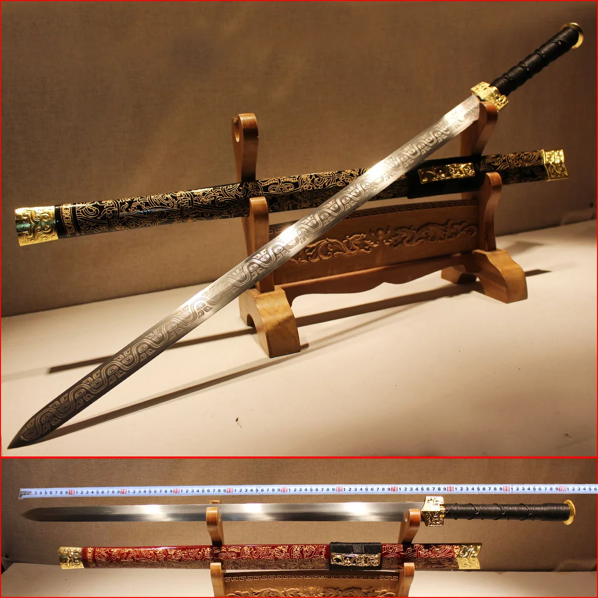 Аутентичный меч Лунцюань ручной работы ЯПОНСКИЙ самурайский катана жесткое