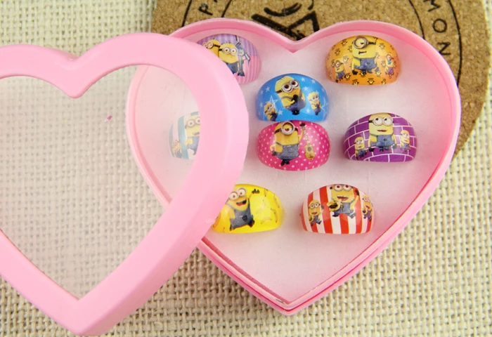 8 шт. милые детские акриловые кольца круглой формы с изображением маленьких