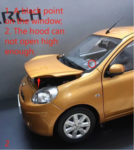 Модель Paudi 1/18 1:18 Масштаб Nissan March Micra оранжевая литая модель автомобиля Игрушечная модель автомобиля открываются двери