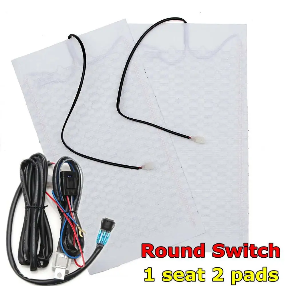 2 Heater Pads 2 сиденья 4 колодки Универсальный подогреваемый подогрев сидений из углеродного волокна 12 В колодки 2 набора 5 уровня Переключатель зимний подогреватель чехлы для сидений - Название цвета: 2 Heater Pads