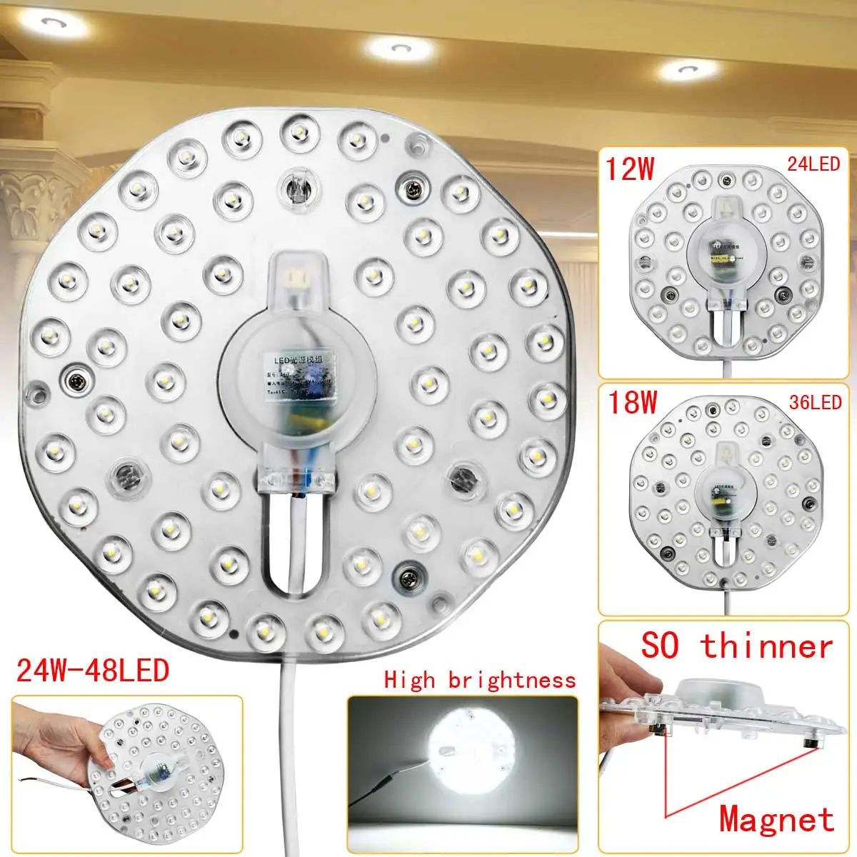 LED Integrated ceiling light Indoor Household Restaurant Decoration Magnetic base Lights used for Bedroom study room 3 Types | Освещение