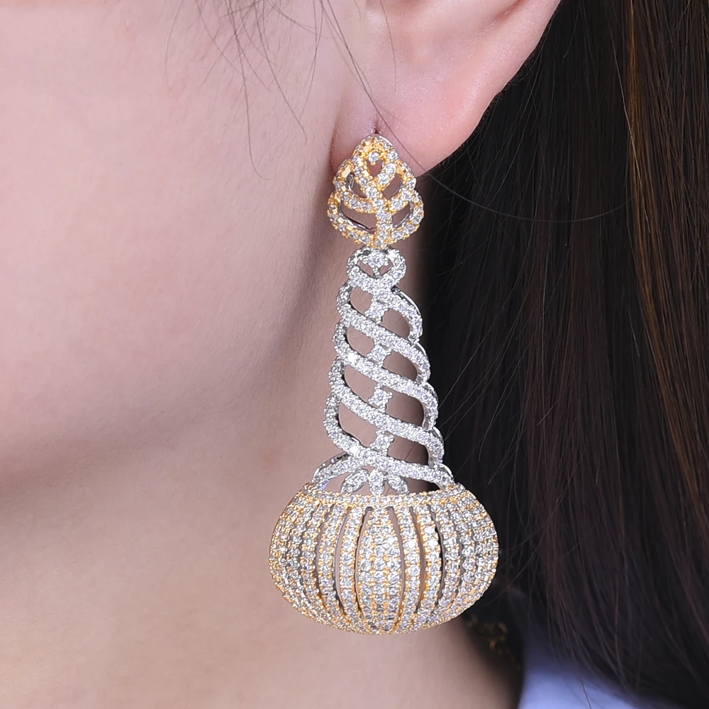 missvikki Handmade Hollow Earrings Women Trendy Geometric Pendant Wedding Party Jewelry Bridal DUBAI Design New | Украшения и