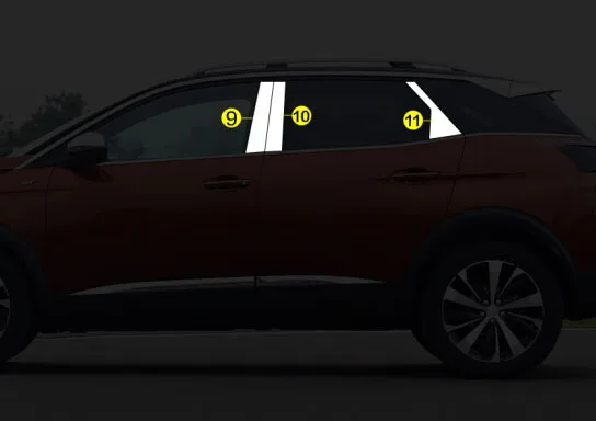 Для peugeot 3008 GT 3008GT автомобиля из нержавеющей стали гарнир столб окно средняя полоса отделка рамка лампа капот - Цвет: 6pcs
