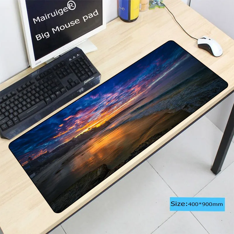 Большой игровой коврик для мыши Mairuige 400x900x3 мм с изображением водопада геймерский