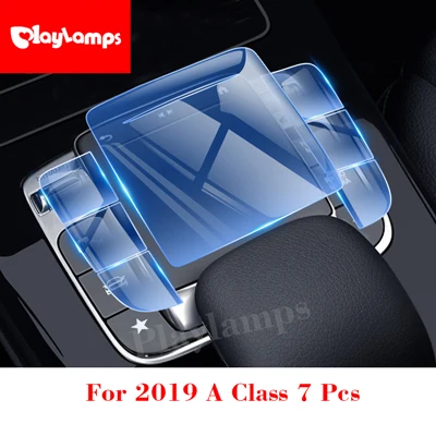 7pcs A class Наклейка s для Mercedes Benz прозрачная защитная пленка tpu наклейка s центр управления ручка мыши протектор автомобильный аксессуар наклейка - Название цвета: 7pcs A class