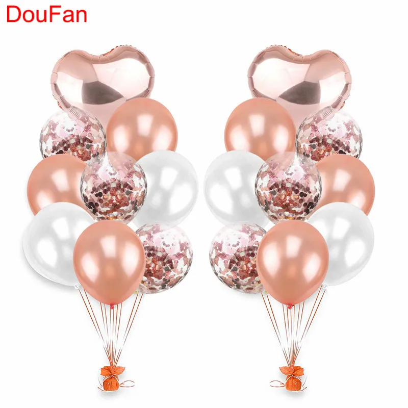 18 шт./компл. шар из фольги в форме сердца розового золота латексные воздушные шары
