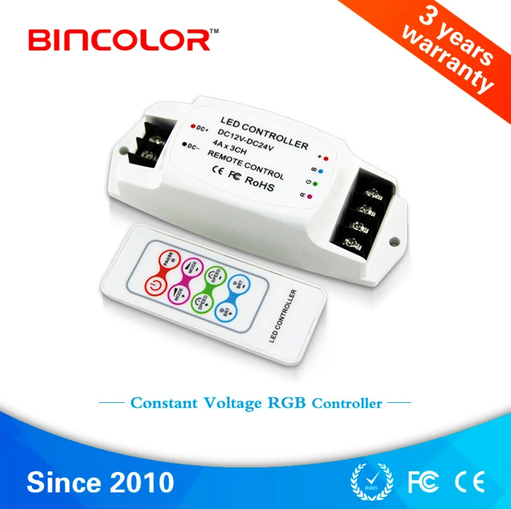 DC12V 24V BC 361 4A с радиочастотным дистанционным беспроводным контроллером RGB 3CH для