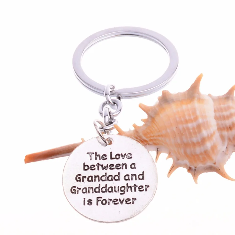 Bespmosp 12PC/Lot Trendy The Love Between Grandad And Granddaughter Is Forever Family Keychain Charm Pendant Gifts Jewelry New | Украшения