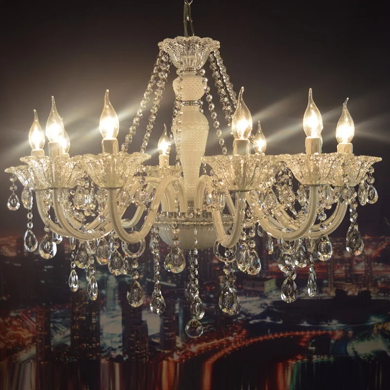 Хрустальная люстра в европейском стиле роскошная белая Современная хрустальная