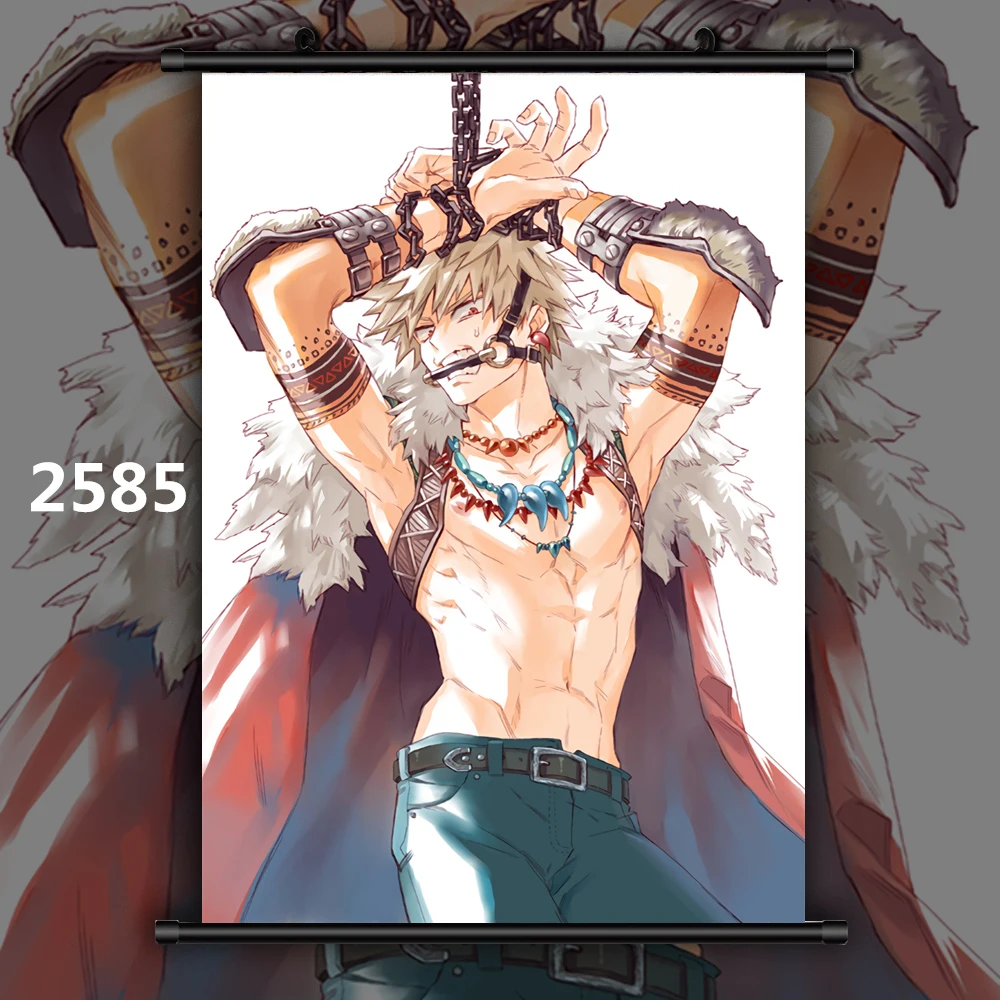 2585 Boku no My Hero Academy Bakugou Katsuki Todoroki Shoto Midoriya Izuku Аниме Манга настенный плакат свиток D - Цвет: 2585