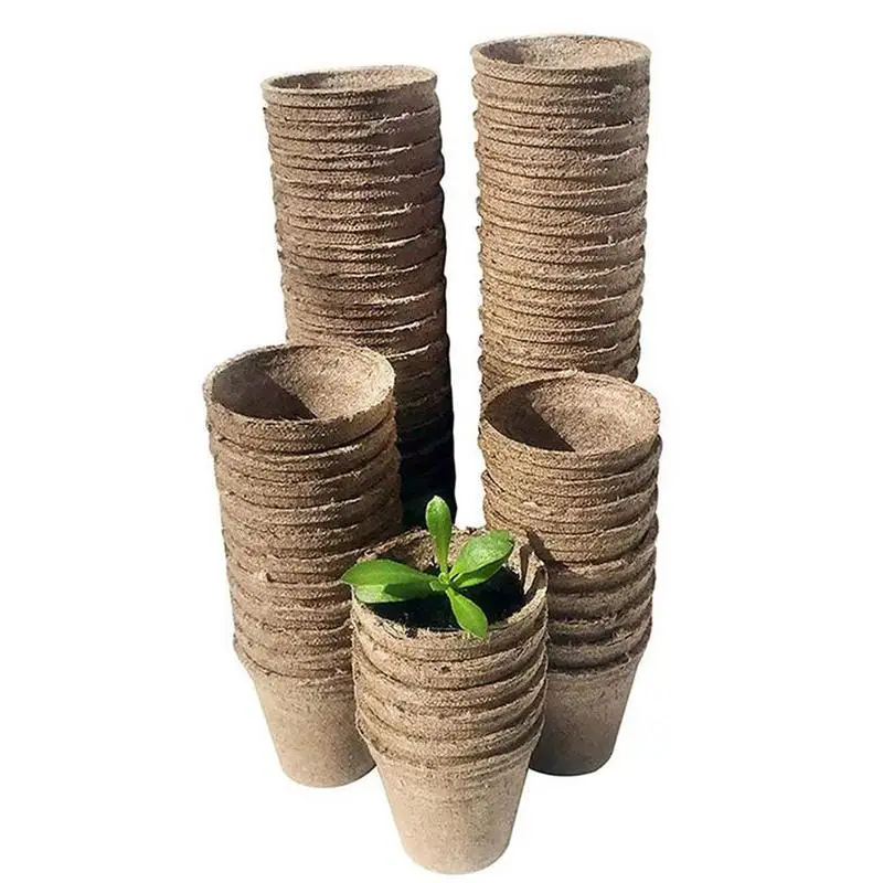 10Pcs Round Biodegradable Paper Pulp Peat Pot 8x8cm Plant Nursery Cup Tray Vegetable Fruit Garden Drop ship | Дом и сад