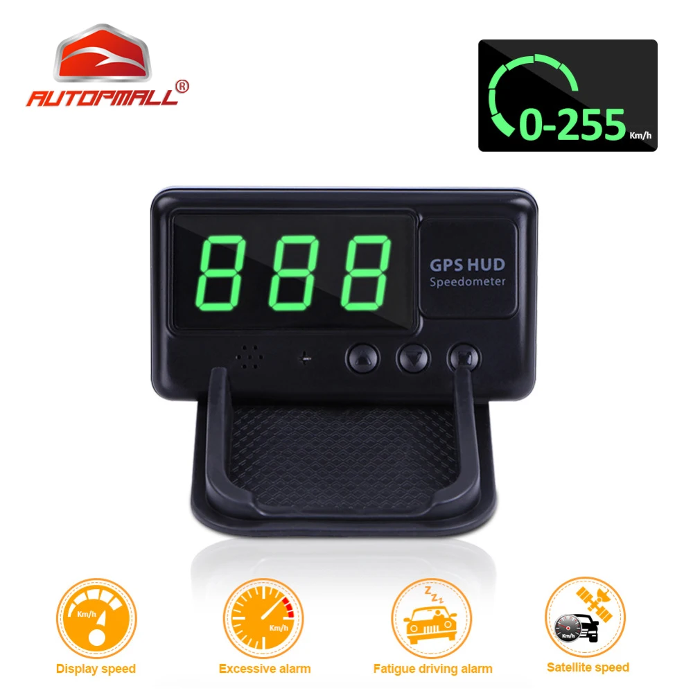 

Universal Car HUD GPS Speedometer Head Up Display C60 Overspeed Alarm 1.3inch Windshield Digital Speed Projector For All Vehicle