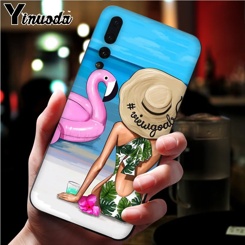 Yinuoda летний мягкий чехол из ТПУ для принцессы девочек пляжа Huawei P10 plus 20 pro P20 lite mate9 10