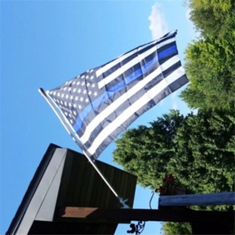 90*150 см белая синяя линия флаги полиции США тонкий Американский Национальный Баннер полоса с принтом звезд с латунными люверсами домашний декор