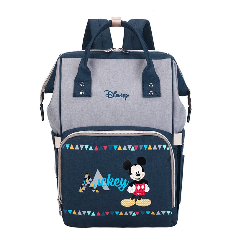 Синий Disney модная сумка для мамы многофункциональный большой емкости Сумки из натуральной кожи беременных Детский рюкзак из портативный беременной женщины сумка для детских вещей - Цвет: Синий