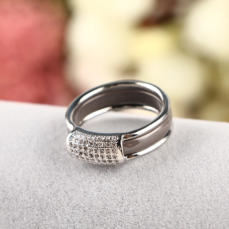 Модные роскошные женские обручальные кольца 2 шт./компл. ювелирные изделия серого