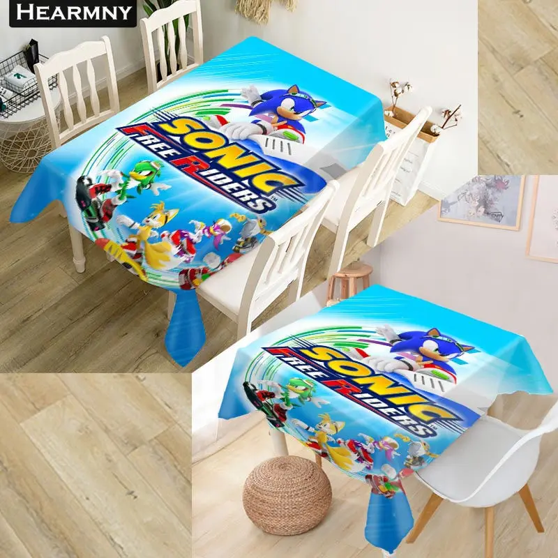 Скатерть на заказ Sonic The Hedgehog, ткань Оксфорд, Пыленепроницаемая, прямоугольная, вечерние, домашний декор, 100x140 см 175x175см - Цвет: 4
