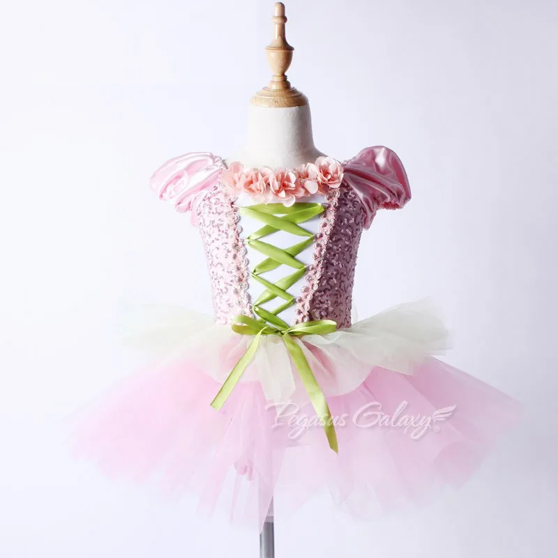

Kid Pink Dress Sequin Tutu Ballet Leotard Dance Dress For Girls Ballet Dress Children Classical Dancewear Spanish Dance Costume