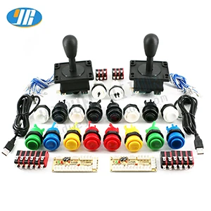 Mixed color 2player DIY аркадная игра комплект USB к нулю плата с временной задержкой USB энкодер к ПК/Raspberry pi 8 джойстик 28 мм Кнопка 2 игрока набор - Цвет: Mixed color 2player