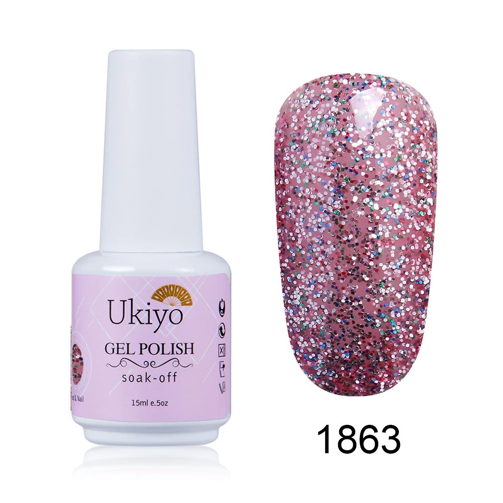 Ukiyo 15 мл гель лак Vernis полуперманентный УФ-гель для ногтей эмаль гель для ногтей геллак замачиваемый блеск лак для ногтей - Цвет: 1863
